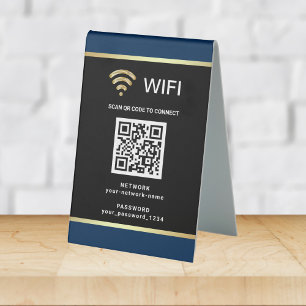Plaque De Table Code QR personnalisé moderne pour mot de passe de