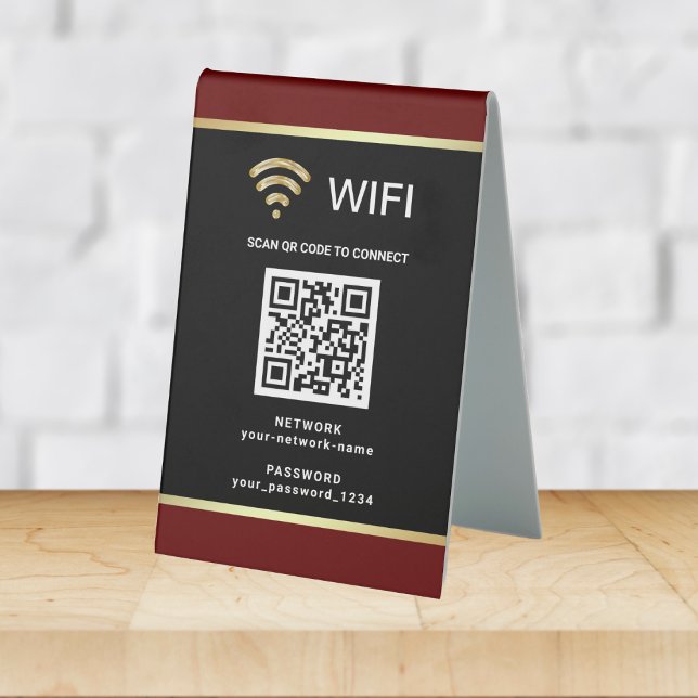 Plaque De Table Code QR personnalisé moderne pour mot de passe de  (Créateur téléchargé)