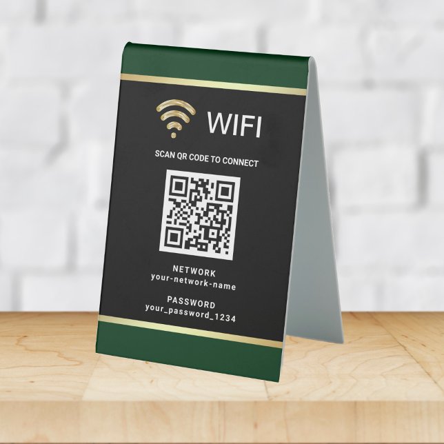 Plaque De Table Code QR personnalisé moderne pour mot de passe de  (Créateur téléchargé)