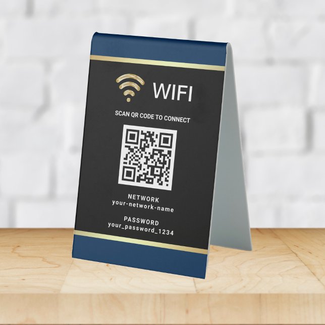 Plaque De Table Code QR personnalisé moderne pour mot de passe de  (Créateur téléchargé)