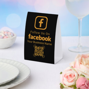 Plaque De Table Code QR 'Suivez-nous sur Facebook' pour les entrep