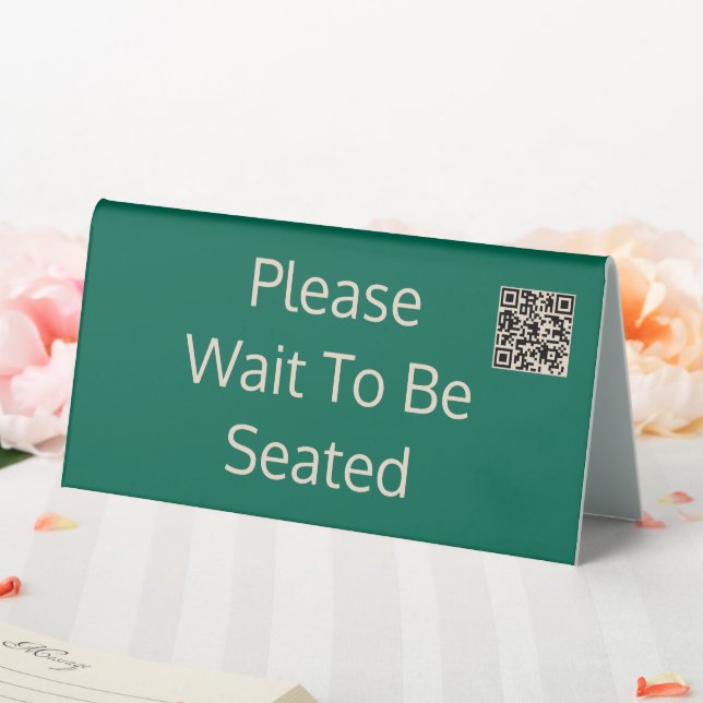 Plaque De Table Code QR « Veuillez patienter avant d'être placé »  (In SItu (Mariage))