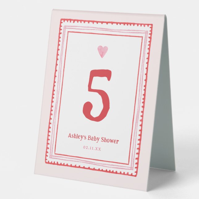 Plaque De Table Coeur des Valentines roses et rouges (Recto)