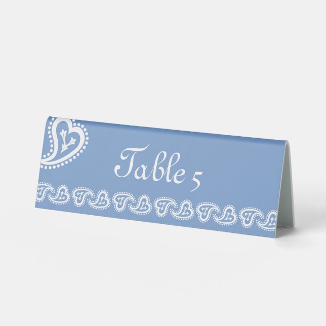 Plaque De Table Cœurs Paisley Doux sur un Panneau de Table en Perv (Recto)