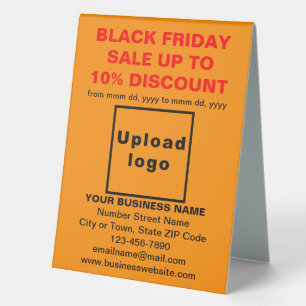 Plaque De Table Commerce noir Vendredi Vente sur couleur orange