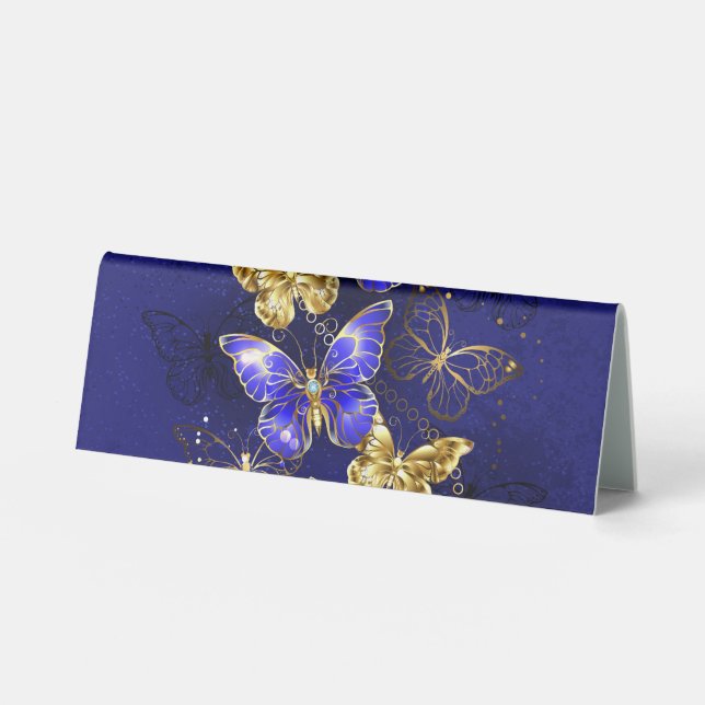 Plaque De Table Composition avec papillons Sapphire (Recto)