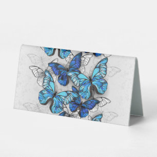 Plaque De Table Composition des White and Blue Butterflies