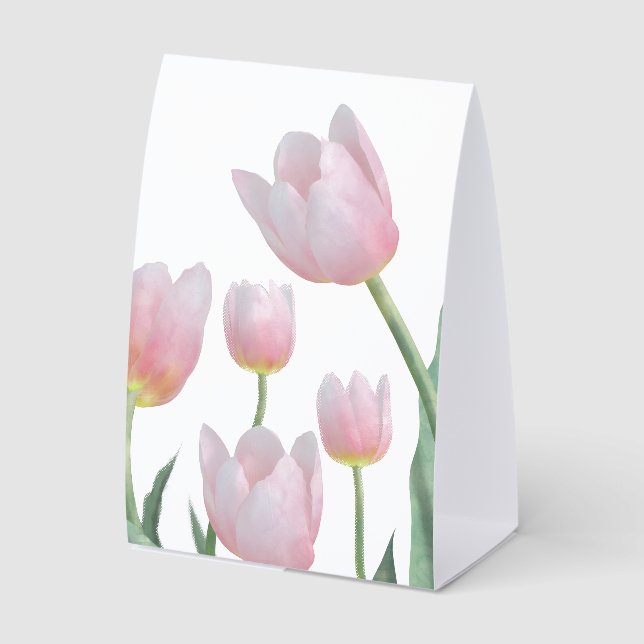 Plaque De Table Conception florale de tulipes pastel (Recto)