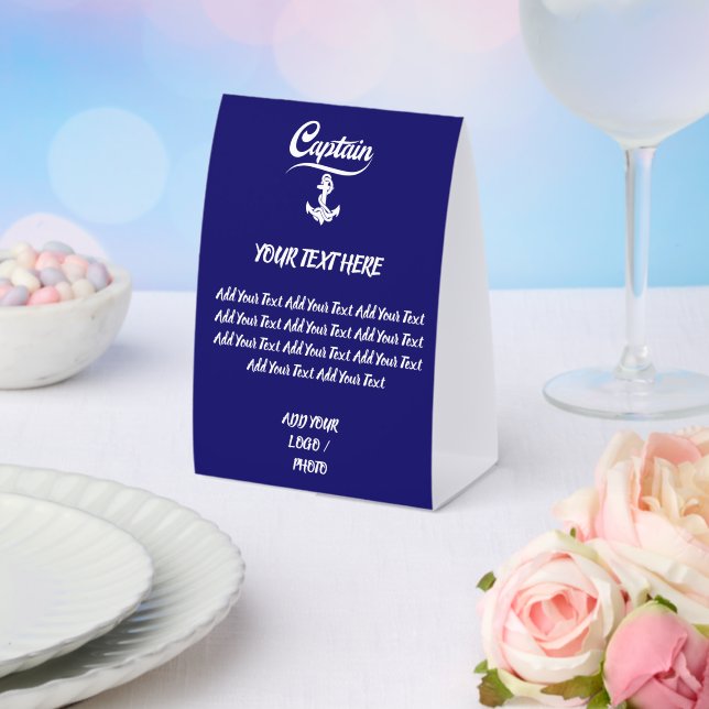 Plaque De Table Conception nautique d'ancre de voilier capitaine (Insitu (mariage))