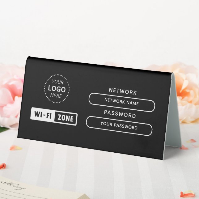 Plaque De Table Conception simple de logo d'entreprise Zone wifi g (In SItu (Mariage))
