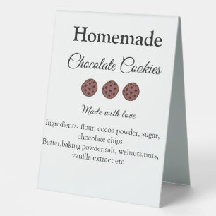 Plaque De Table cookies au chocolat maison faits avec amour ajoute