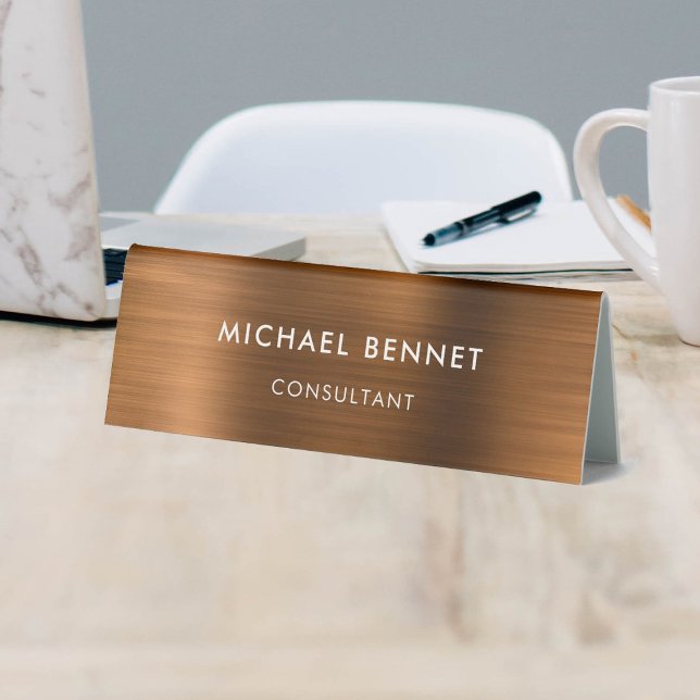 Plaque De Table Copper Brown Metallic Affaires Professionnelles (Créateur téléchargé)