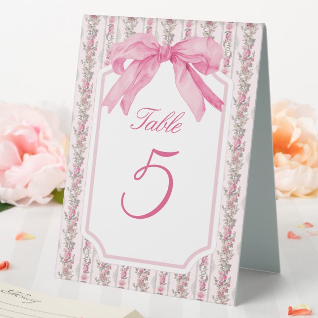 Plaque De Table Coquette Bow Rose Love Thème Shack (In SItu (Mariage))