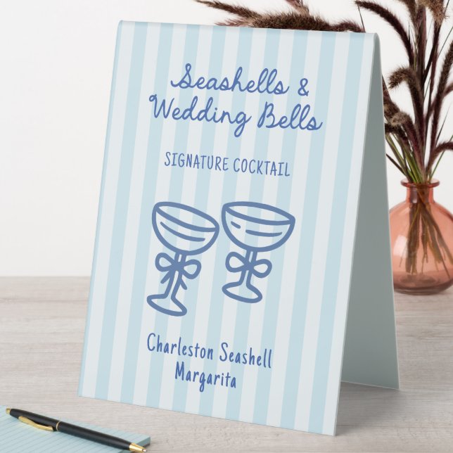 Plaque De Table Coquillages et cloches Mariages Signature Cocktail (En SItu (Tableau))