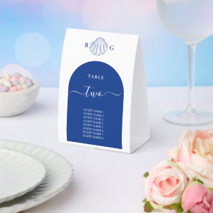 Plaque De Table Coquilles Saint-Jacques Bleues Mariage sur la Plag
