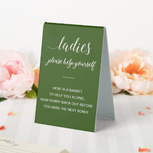 Plaque De Table Corbeille de salle de bain pour dames vert blanc M