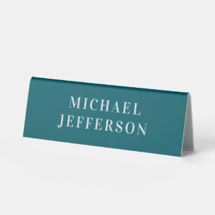 Plaque De Table Couleur sarcelle foncée uni élégante personnalisée