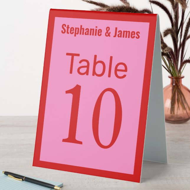 Plaque De Table Couleurs DIY Élégantes Rose #3 Rouge (En SItu (Tableau))