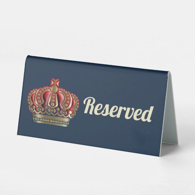 Plaque De Table Couronne Croix Royale - Or Bleu Rouge (Recto)