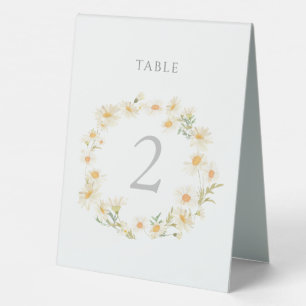 Plaque De Table couronne florale de pâquerettes panneau numéro de 