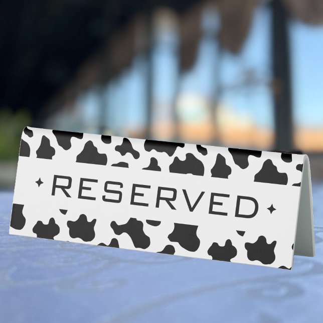 Plaque De Table Cow Print Country Cowgirl Event Party Réservé (Cow Print Country Cowgirl Event Party Reserved Table Tent Sign)