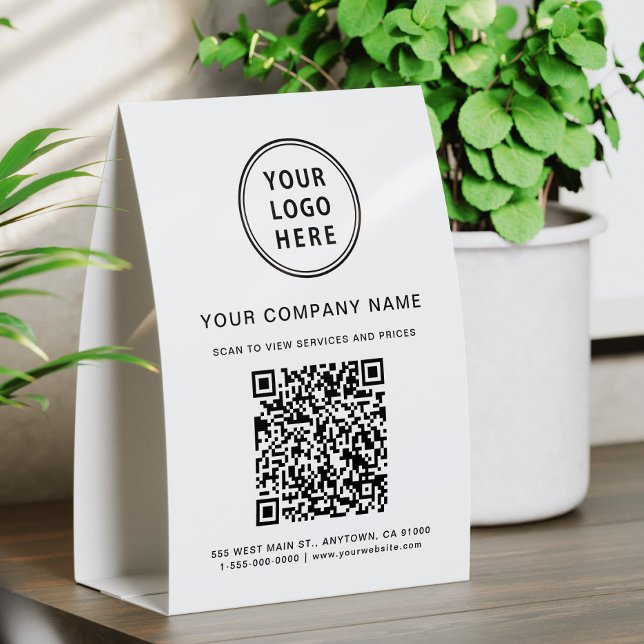Plaque De Table Créer votre code QR de logo d'entreprise (Créateur téléchargé)