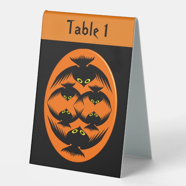 Plaque De Table Crochets Halloween personnalisés (Recto)