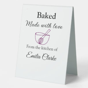 Plaque De Table Cuit avec amour boulangerie entreprise ajouter nom