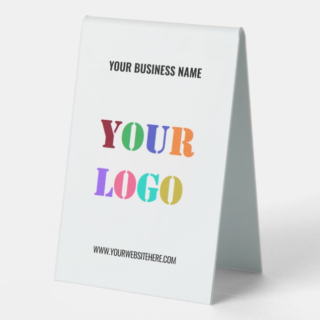 Plaque De Table Custom Company Logo Name Business Table Tent Sign (Verso)