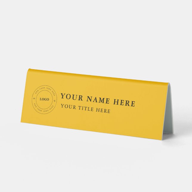 Plaque De Table Custom Logo Desk Nameplate Table Tent Sign (Recto)