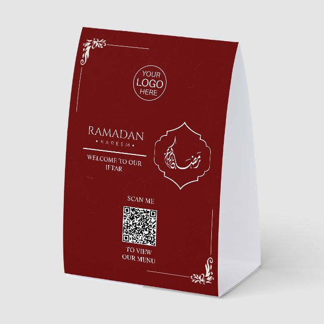 Plaque De Table Custom Ramadan Kareem QR Code Menu Sign for Restau (Recto)