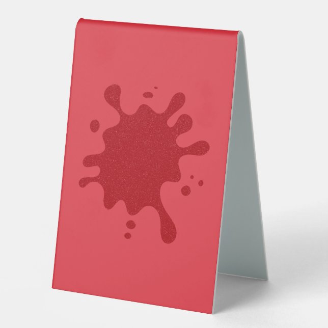 Plaque De Table Custom Tomato Red Splatter Table Tent Sign (Recto)