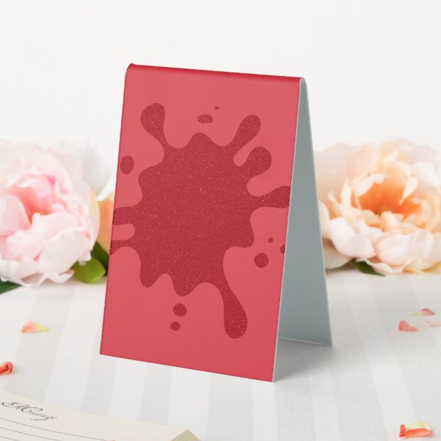 Plaque De Table Customizable Tomato Red Splash Table Tent Sign (In SItu (Mariage))