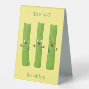 Plaque De Table Cute céleri bâtons trio caricature légumes