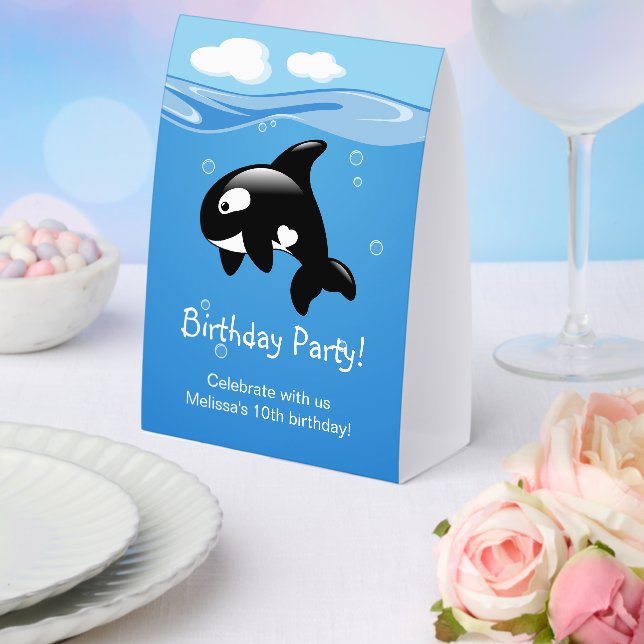 Plaque De Table Cute Orca Whale Birthday Party (Insitu (mariage))