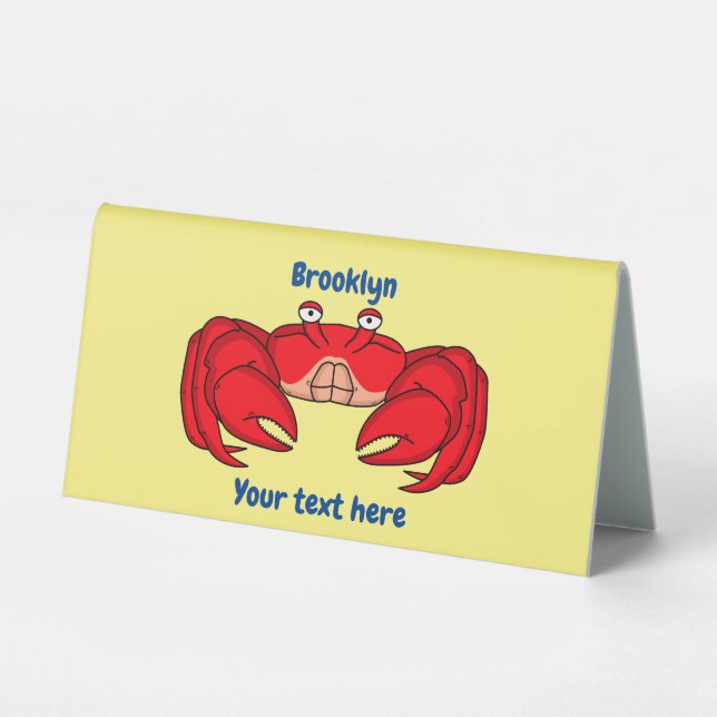 Plaque De Table Cute red crab cartoon (Recto)