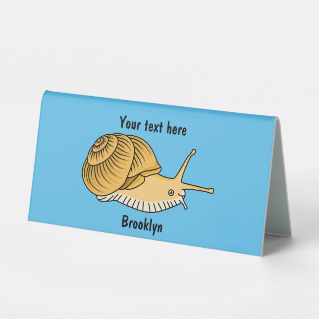 Plaque De Table Cute yellow snail cartoon (Recto)