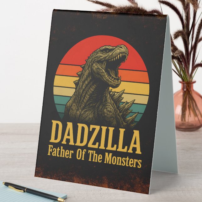 Plaque De Table Dadzilla Père De La Fête des pères Des Monstres (En SItu (Tableau))