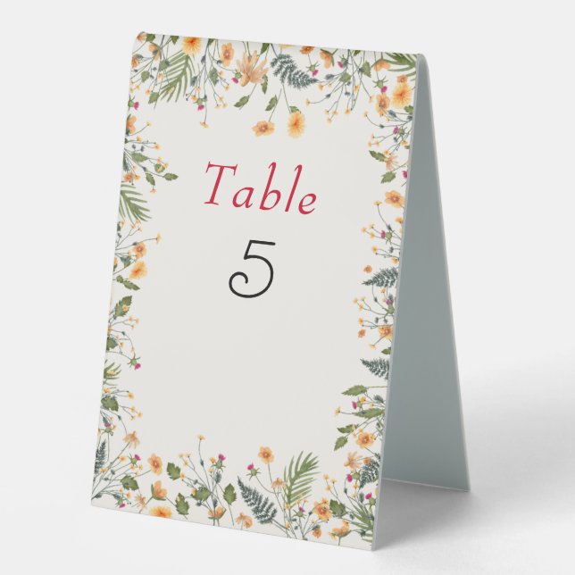 Plaque De Table Daffodiles botaniques Daisy Peony Flowers Mariage (Recto)