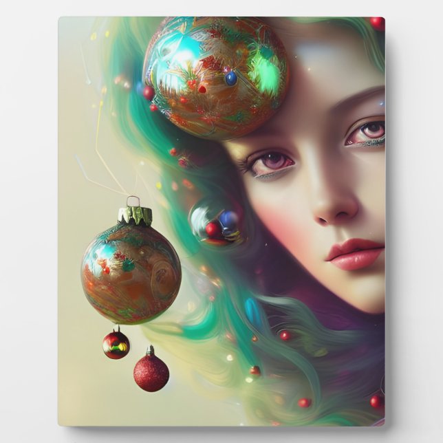 Plaque de table de la déesse de Noël avec de l'Eas (Devant)