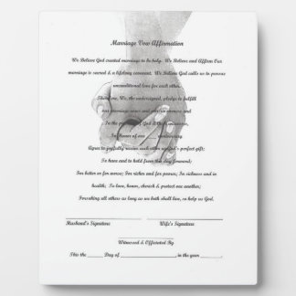 Plaque de table de renouvellement de vœux de maria