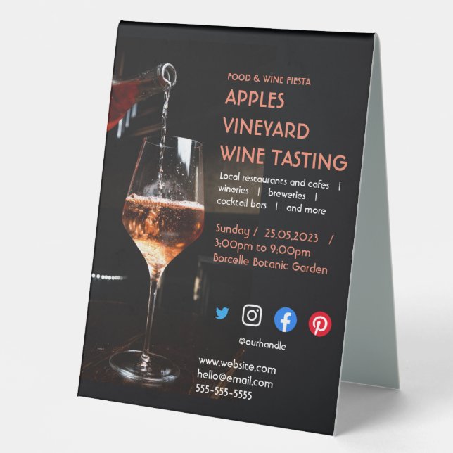 Plaque De Table dégustation de vin caritatif vigne boisson aliment (Recto)