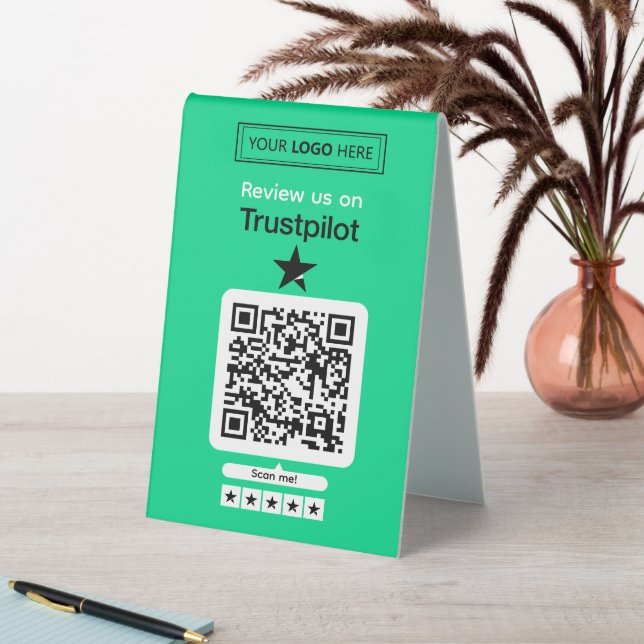 Plaque De Table Demande d'avis Trustpilot avec code QR scannable (En SItu (Tableau))