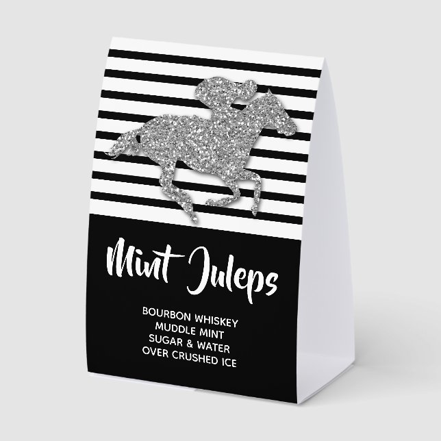 Plaque De Table Derby de Silver Racehorse Mint Juleps (Recto)