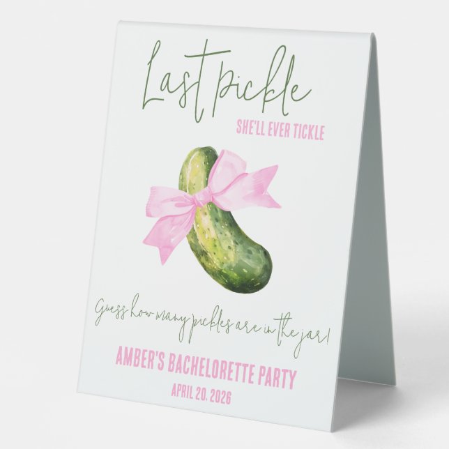 Plaque De Table Dernier Cornichon qui la Chatouillera, Devine le J (Recto)