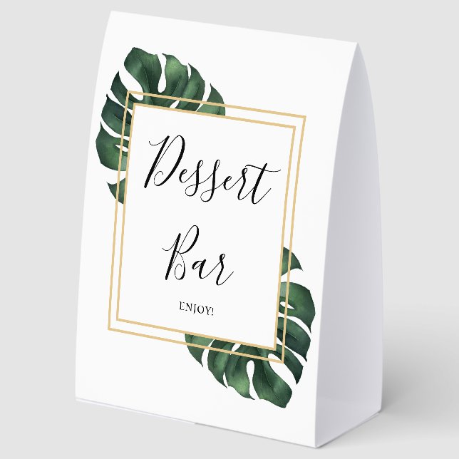 Plaque De Table Dessert Bar Monstera Leaf Wedding  (Recto)