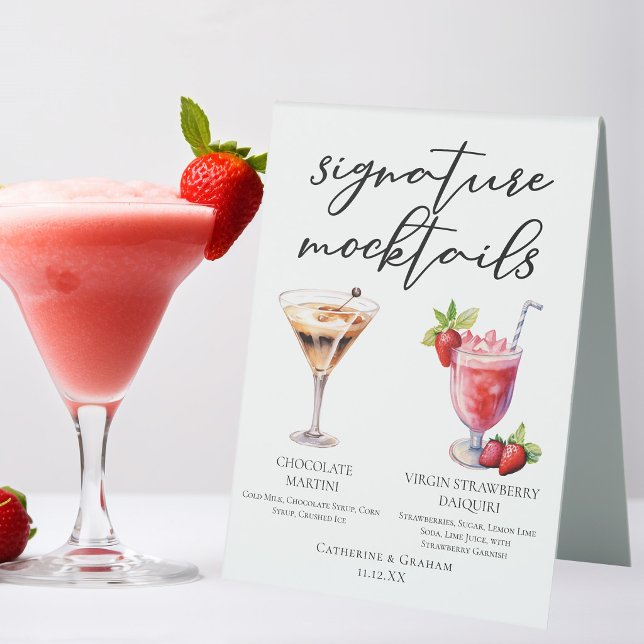 Plaque De Table Dessert Mocktails Martini au Chocolat Fraise (Créateur téléchargé)