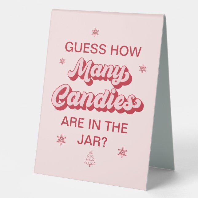 Plaque De Table Devinez combien de bonbons Baby shower de Noël Jeu (Recto)