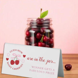 Plaque De Table Devinez combien de cerises pour la fête de mariage