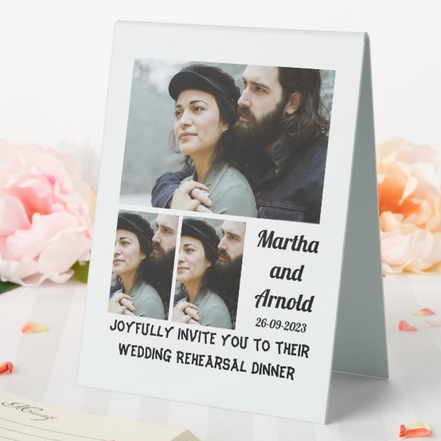 Plaque De Table Dîner de répétition mariage personnalisé 3 Collage (In SItu (Mariage))